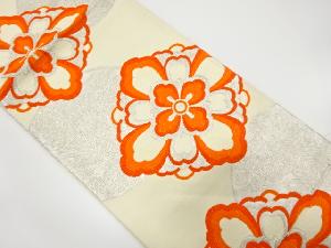 アンティーク 花模様織り出し袋帯(着用可)